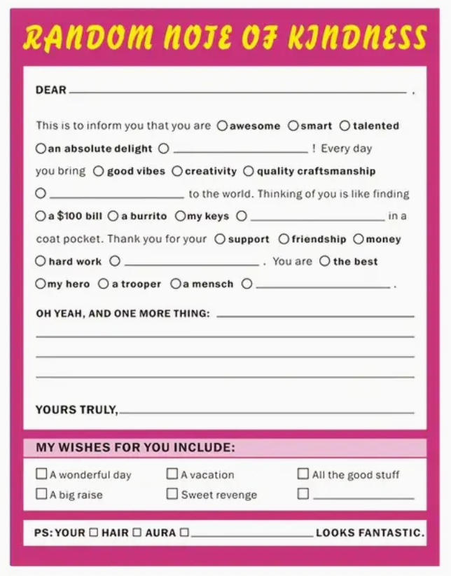 Self-Expression Sticky Notes (Random Note of Kindness)