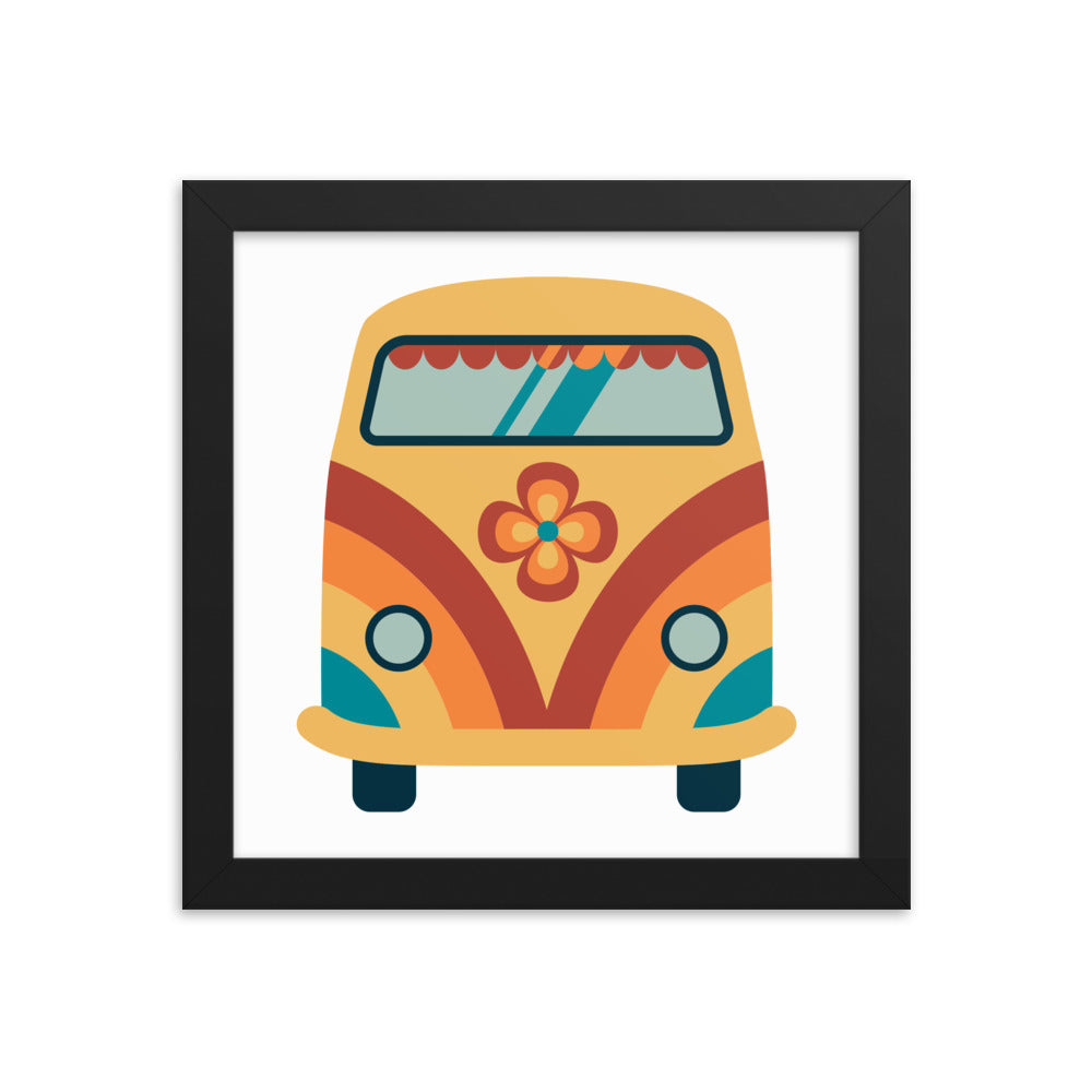 Framed Poster (Retro Road Trip-Van)