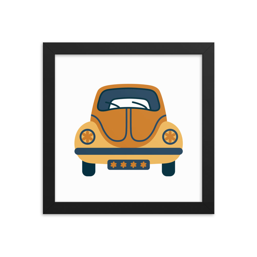 Framed Poster (Retro Volkswagon Beetle)