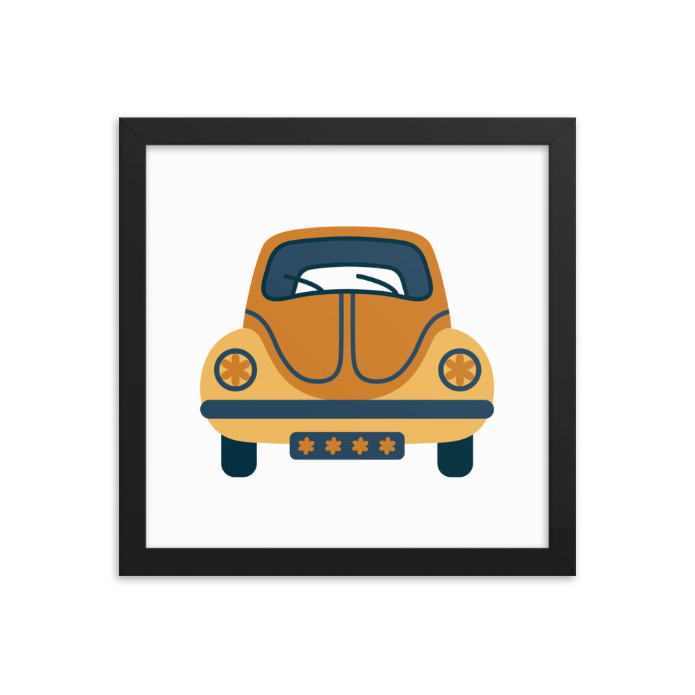 Framed Poster (Retro Volkswagon Beetle)