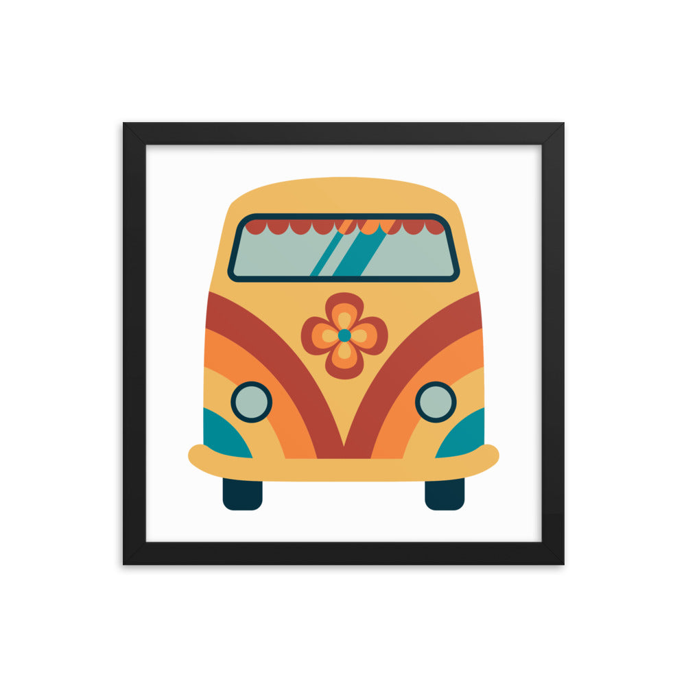 Framed Poster (Retro Road Trip-Van)