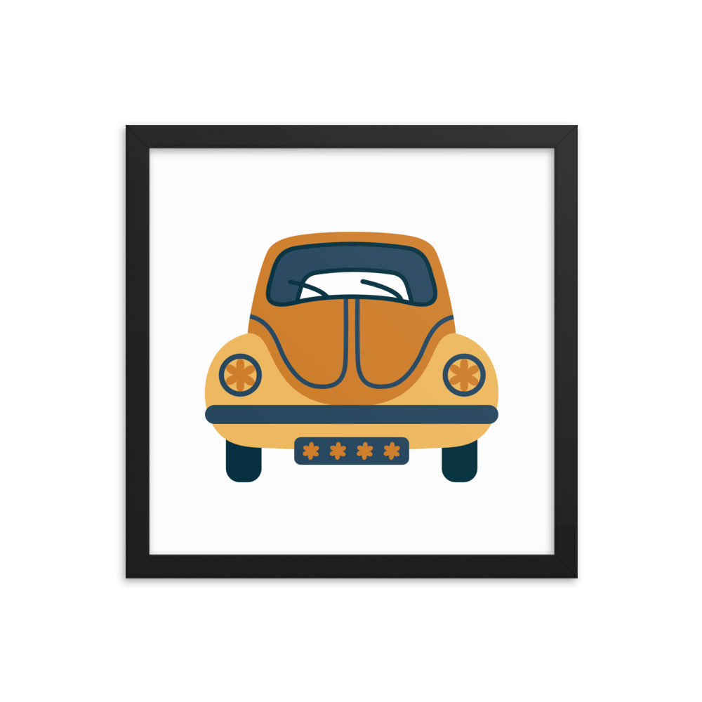 Framed Poster (Retro Volkswagon Beetle)