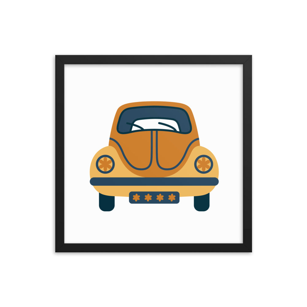 Framed Poster (Retro Volkswagon Beetle)