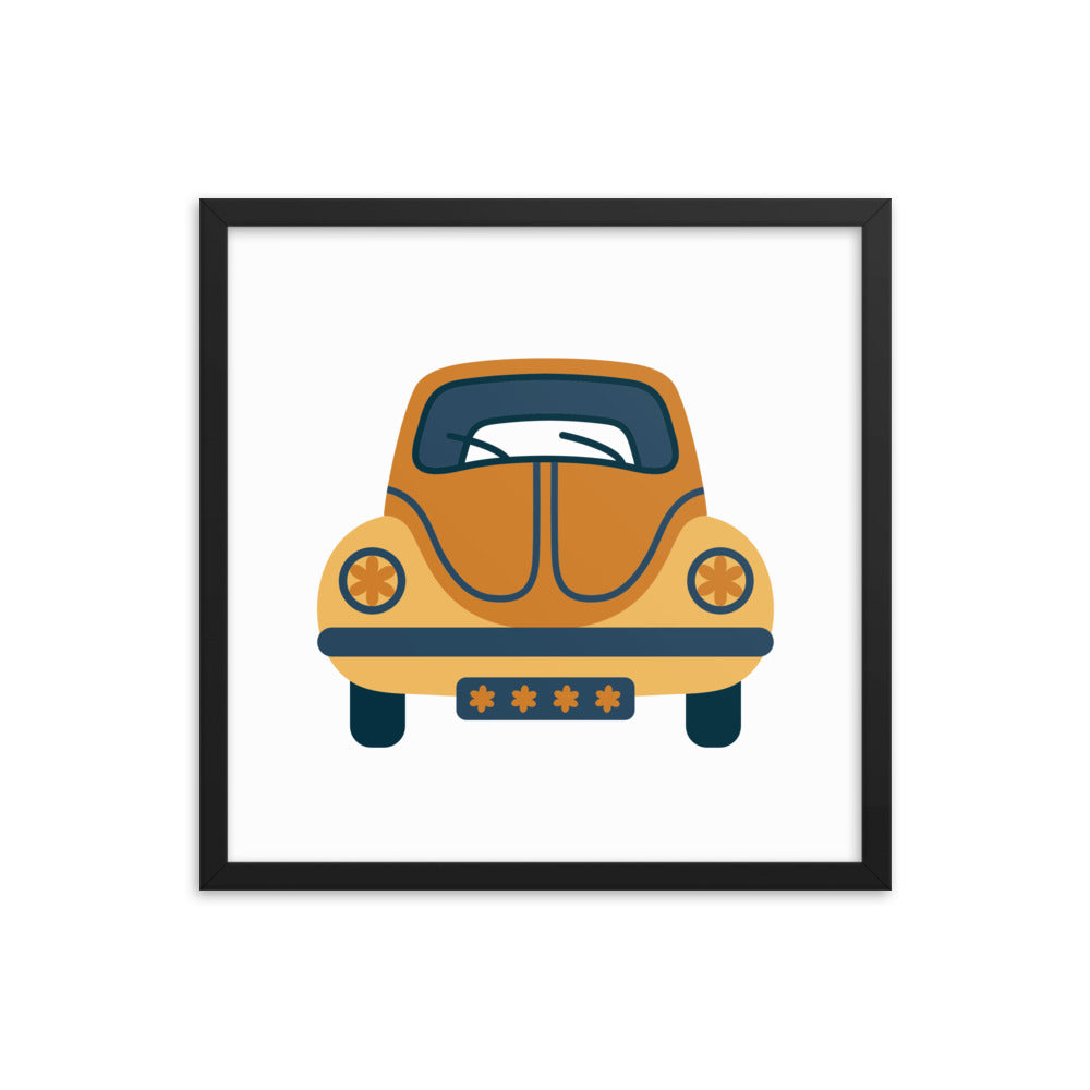 Framed Poster (Retro Volkswagon Beetle)