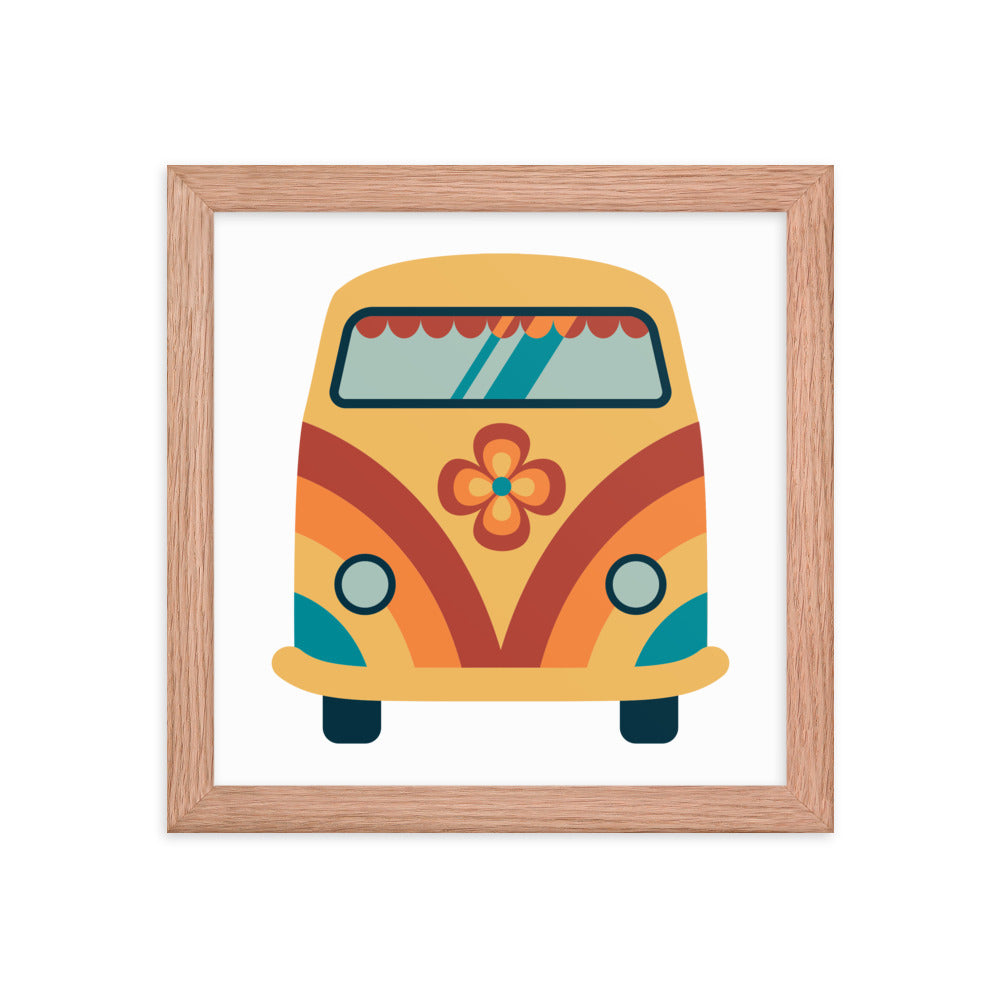 Framed Poster (Retro Road Trip-Van)