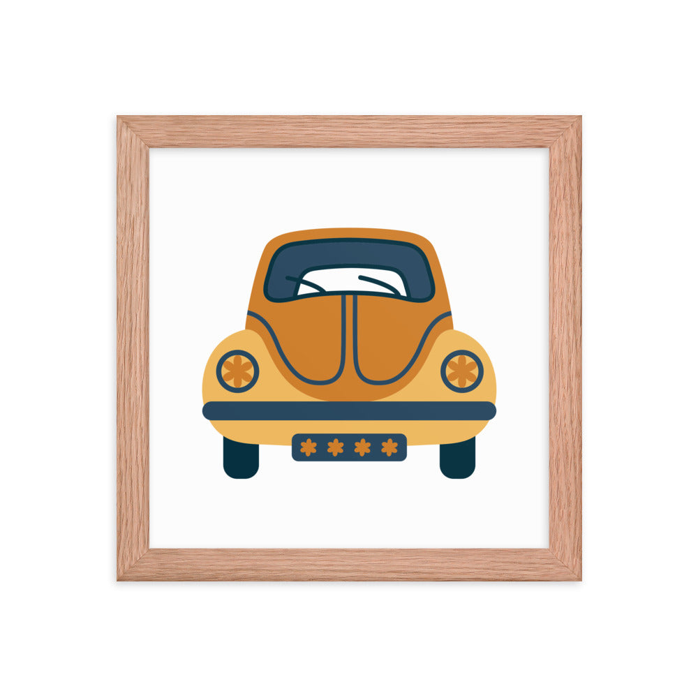 Framed Poster (Retro Volkswagon Beetle)
