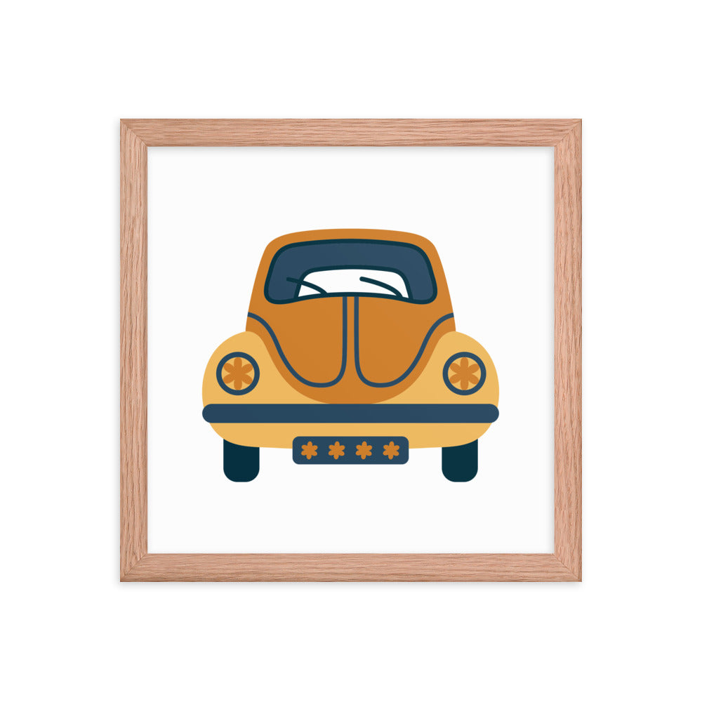 Framed Poster (Retro Volkswagon Beetle)