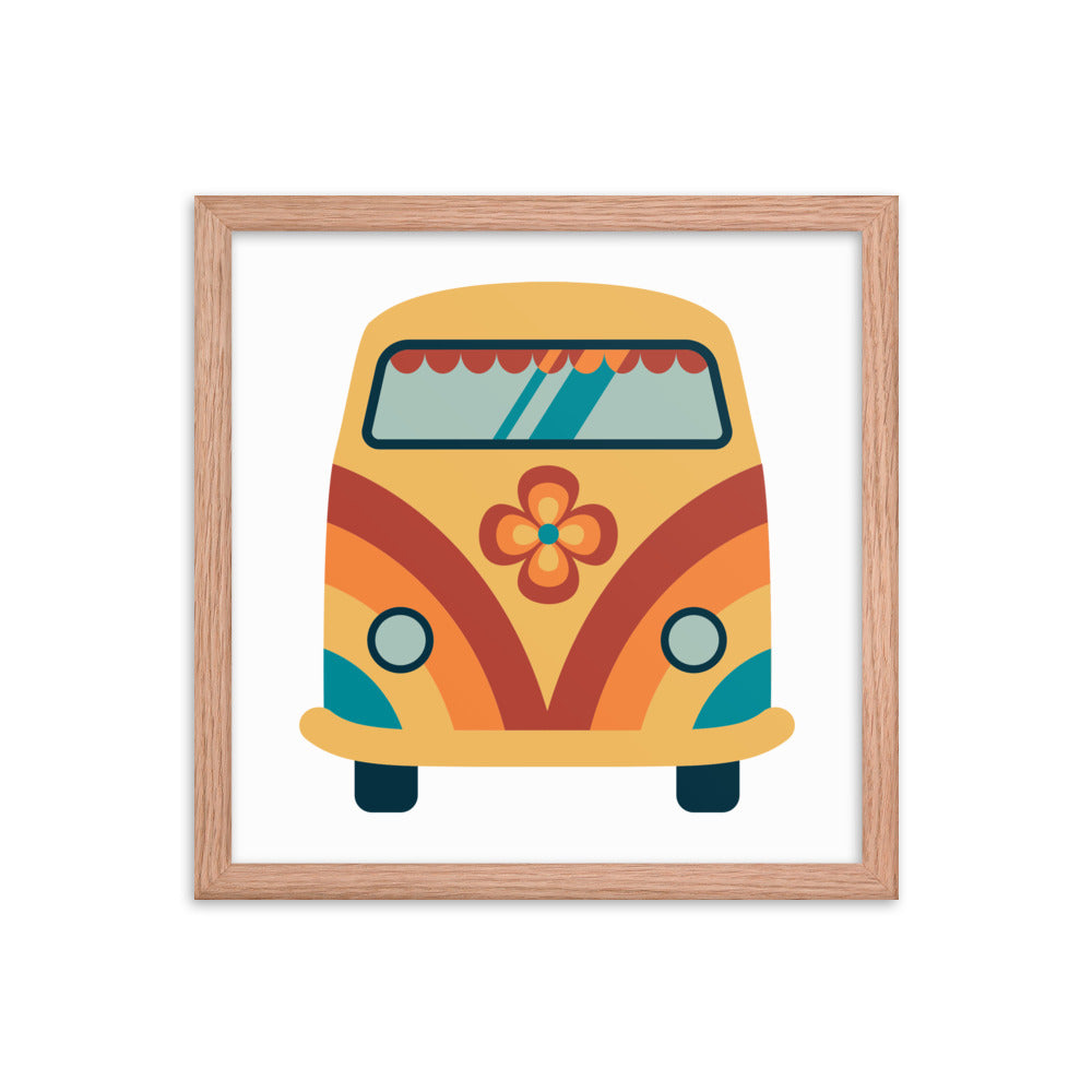 Framed Poster (Retro Road Trip-Van)