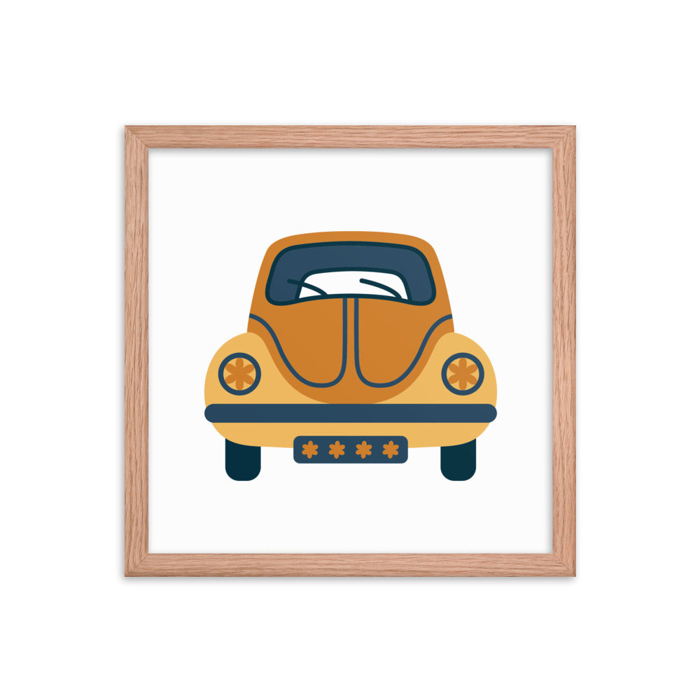 Framed Poster (Retro Volkswagon Beetle)