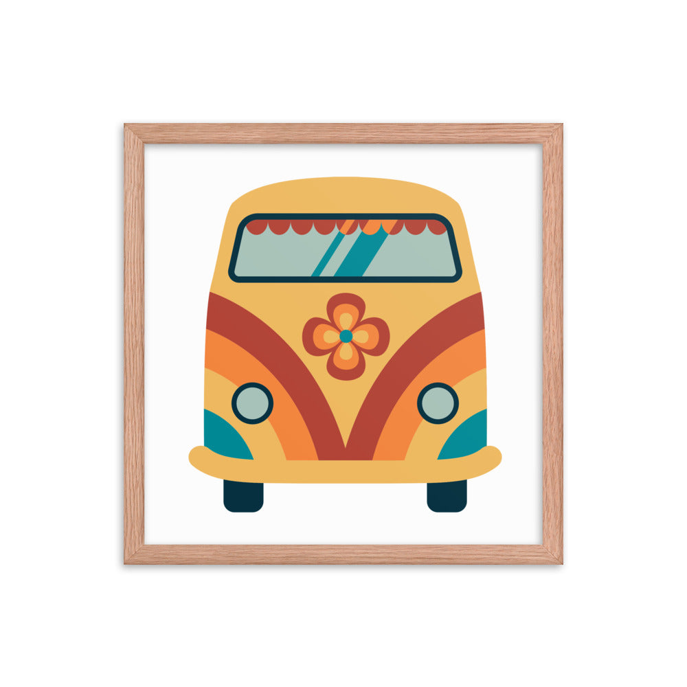 Framed Poster (Retro Road Trip-Van)
