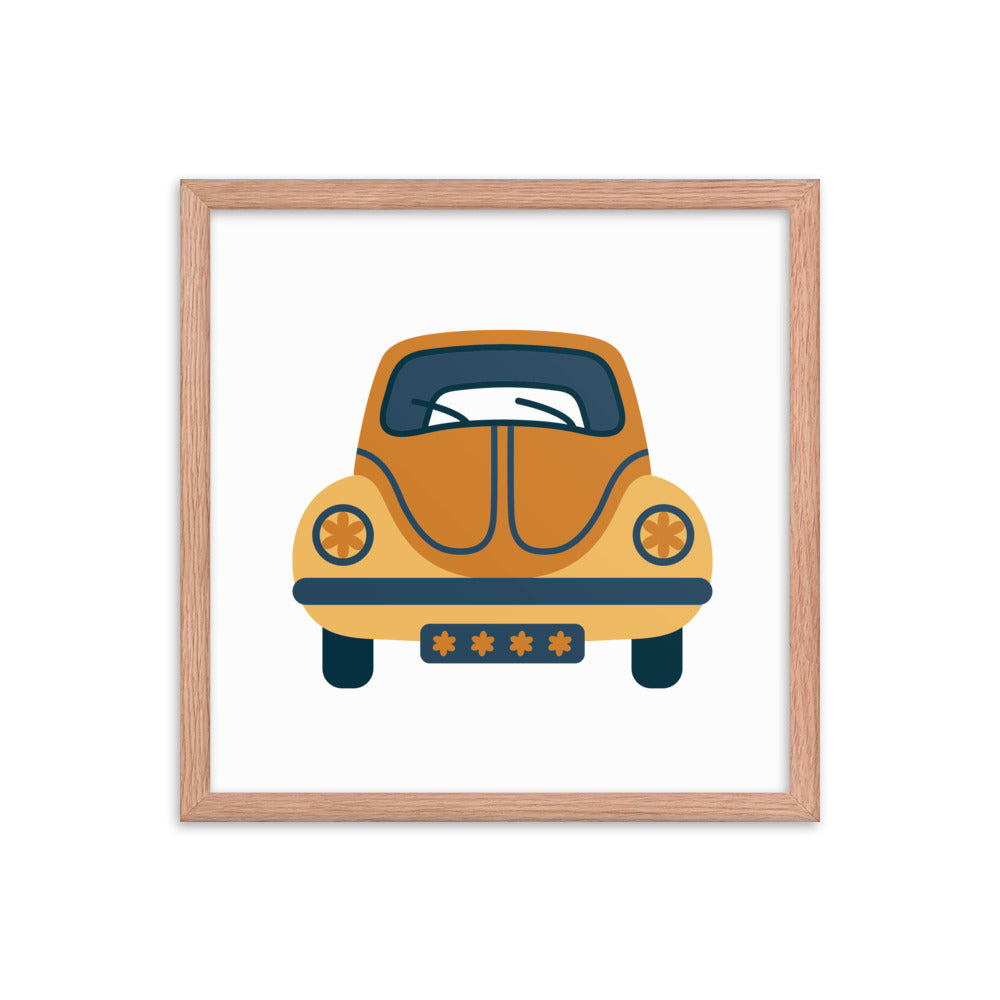 Framed Poster (Retro Volkswagon Beetle)