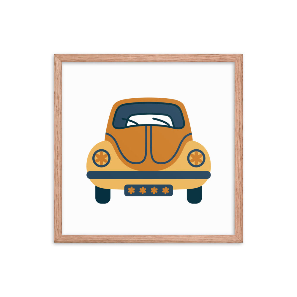 Framed Poster (Retro Volkswagon Beetle)