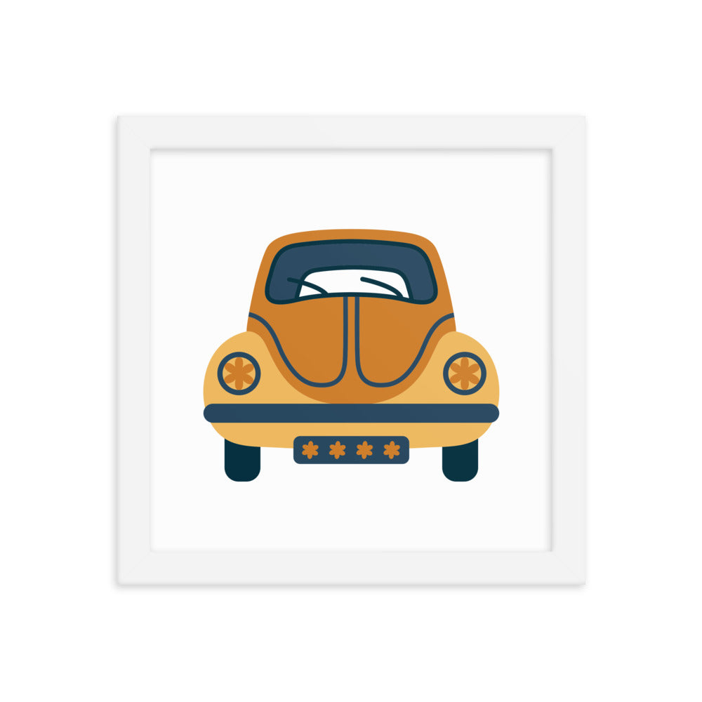Framed Poster (Retro Volkswagon Beetle)