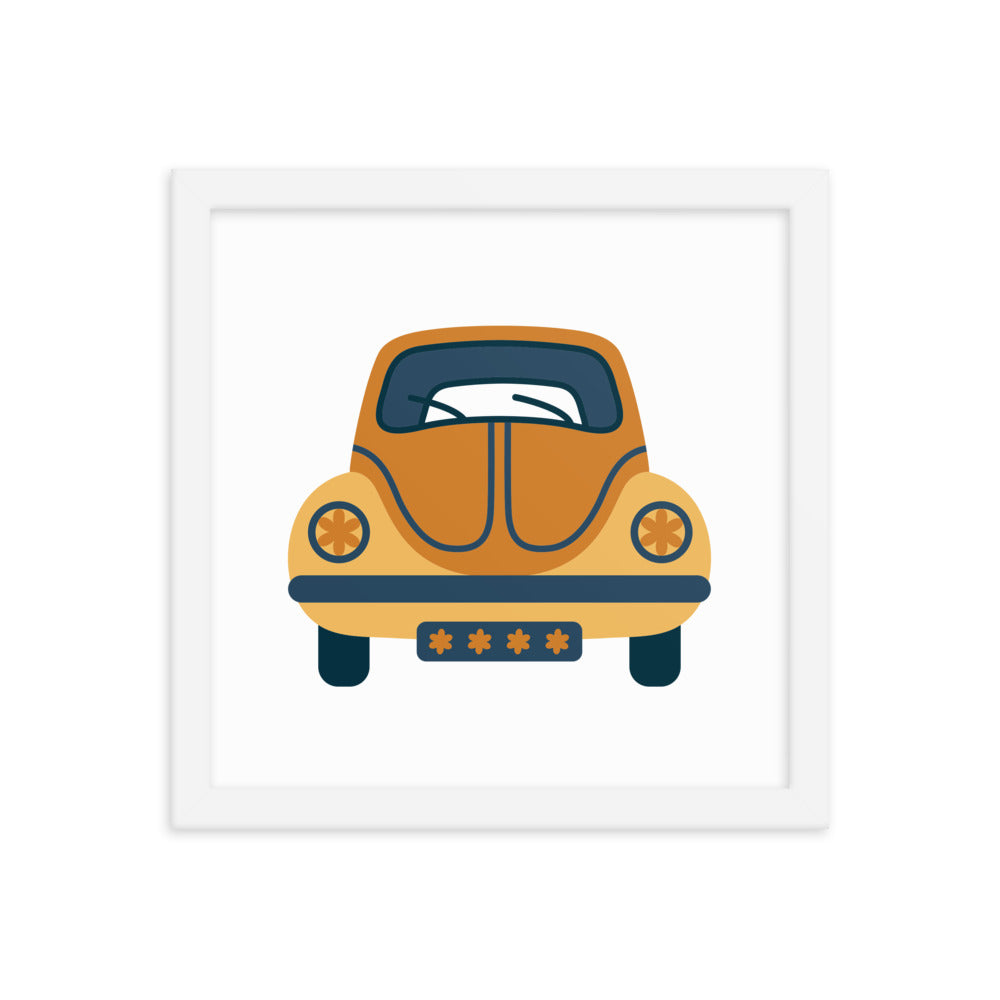 Framed Poster (Retro Volkswagon Beetle)