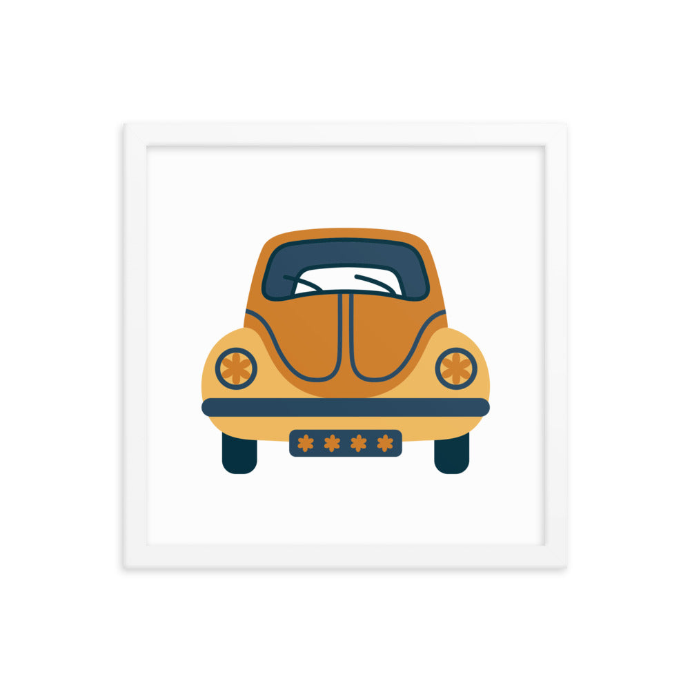 Framed Poster (Retro Volkswagon Beetle)