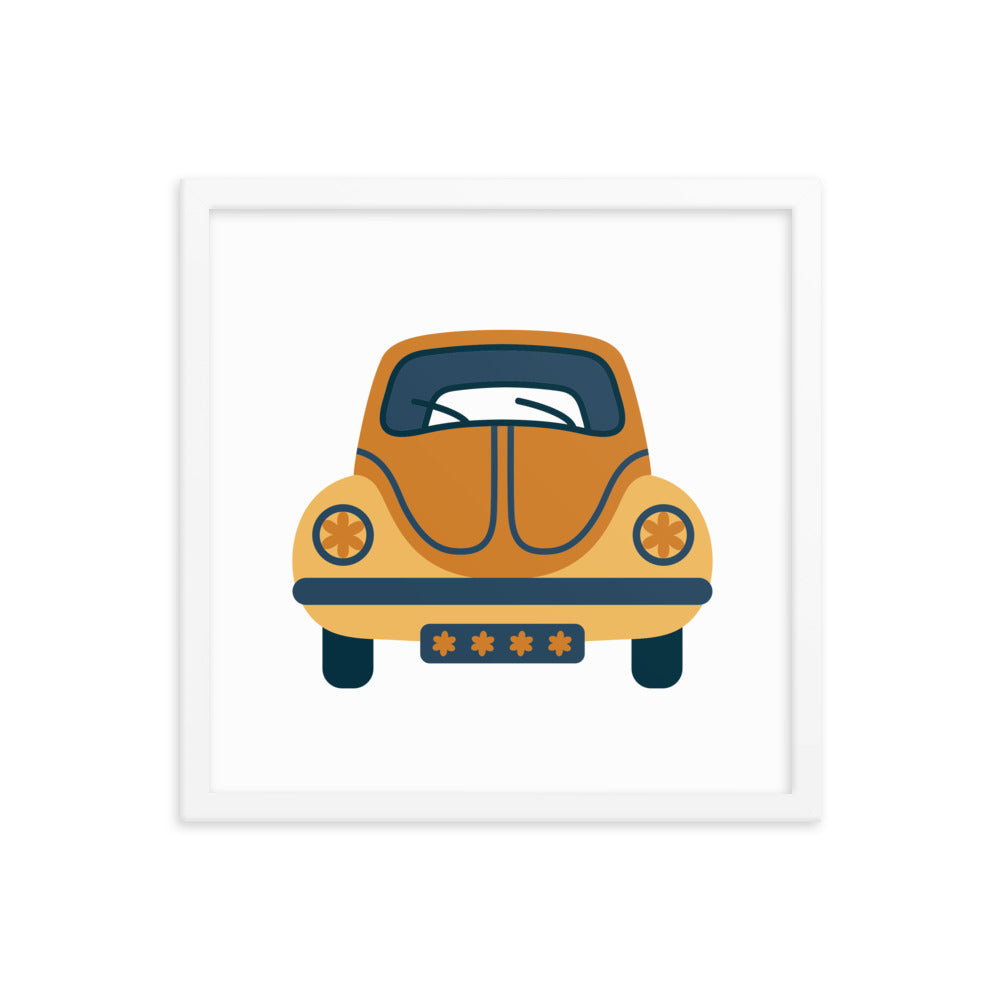 Framed Poster (Retro Volkswagon Beetle)