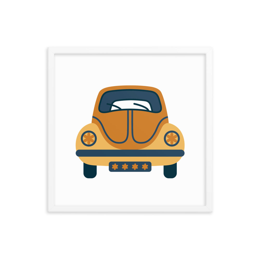 Framed Poster (Retro Volkswagon Beetle)