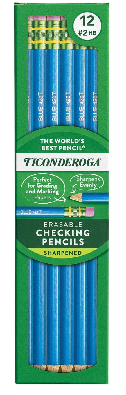 Pencil (Ticonderoga Erasable Checking Pencil-Blue)