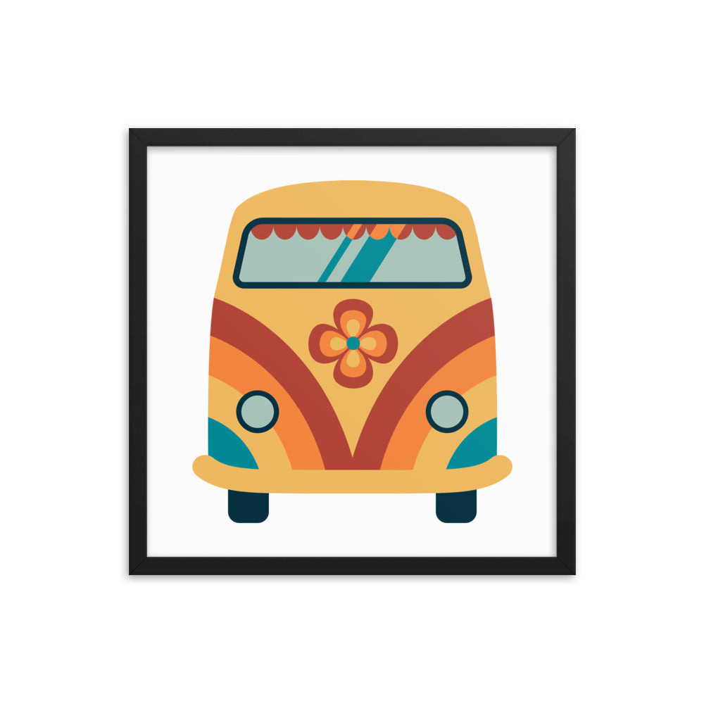 Framed Poster (Retro Road Trip-Van)