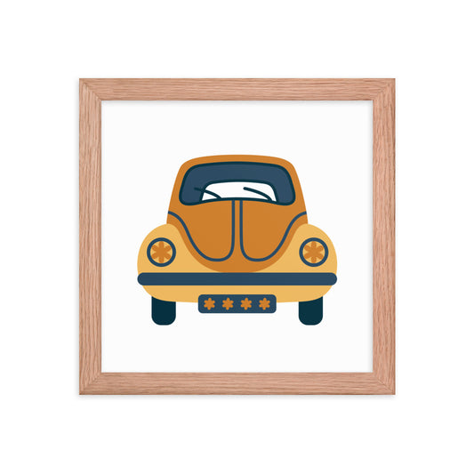 Framed Poster (Retro Volkswagon Beetle)