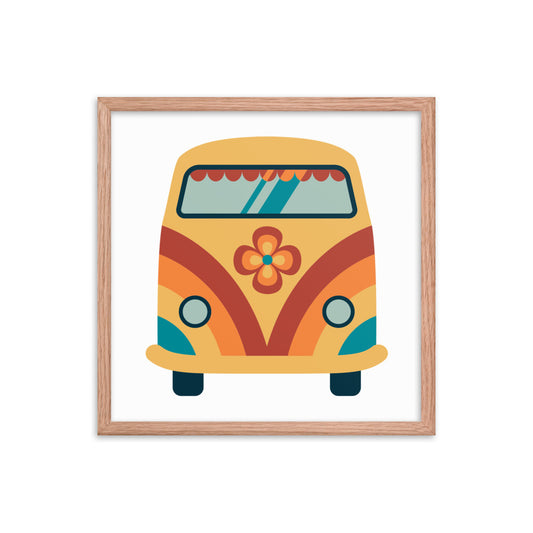 Framed Poster (Retro Road Trip-Van)