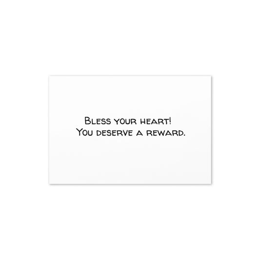 Greeting Card (Bless Your Heart Reward Card)