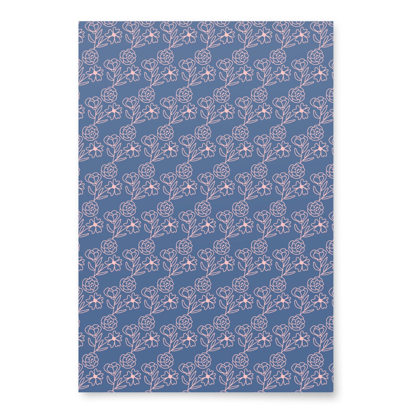 Wrapping Paper Sheets (Blue Bouquet)