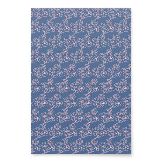 Wrapping Paper Sheets (Blue Bouquet)